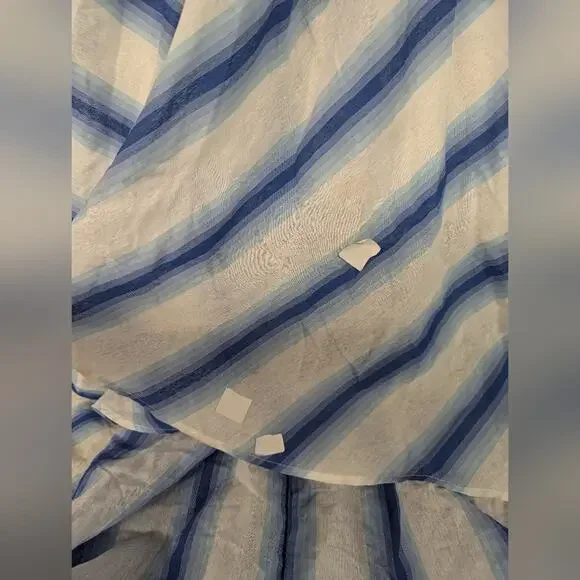 rtr Rosie Assoulin Halter Striped Dress sz6 DESIGNER Blue white hi low open back - Picture 5 of 10